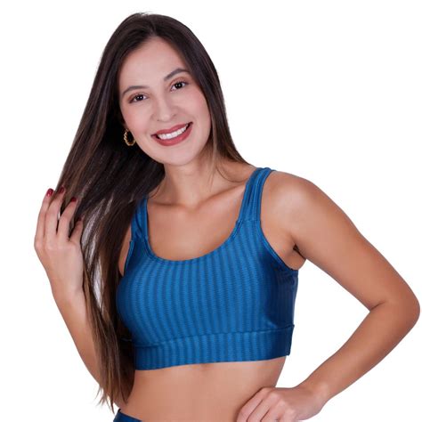 Cropped de Academia Bojo Removível 3D By Tina Top Fitness Feminino