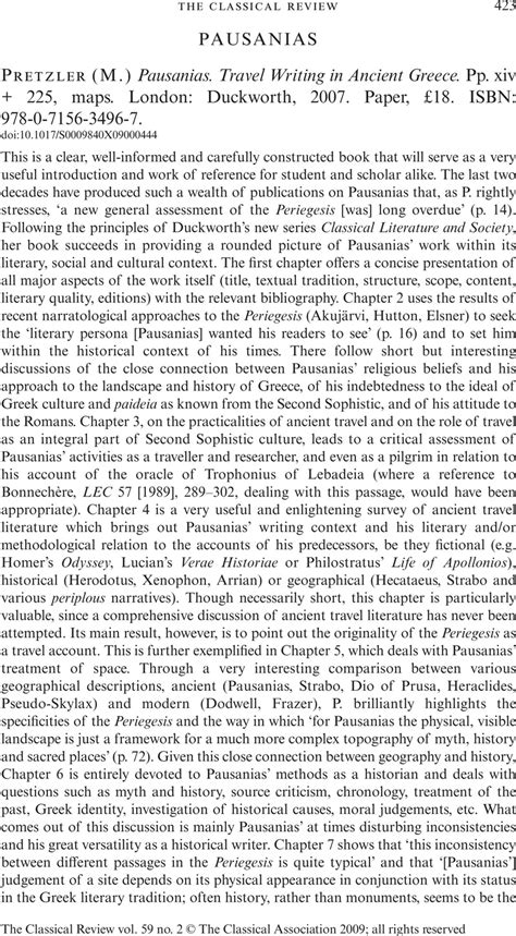 Pausanias - (M.) Pretzler Pausanias. Travel Writing in Ancient Greece ...