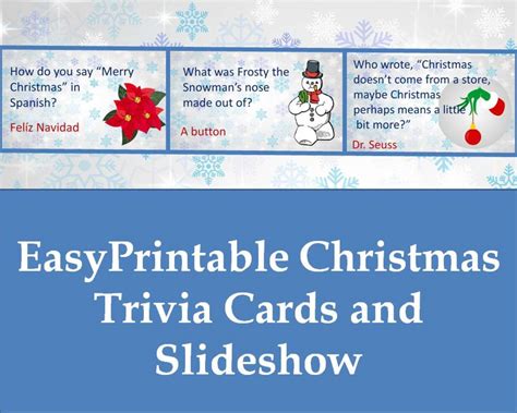 Printable Christmas Trivia Cards