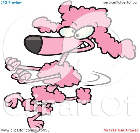 Royalty Free RF Clip Art Illustration Of A Cartoon Poodle Doing A