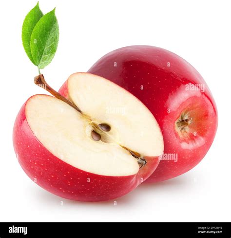 Isolated Apples Whole And Sliced Red Apple Fruit With Isolated On