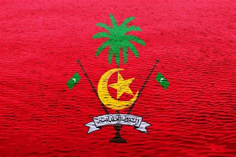 Premium Photo Flag And Coat Of Arms Of Republic Of Maldives On A