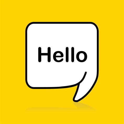 Hello Bubble,yellow Speech Message. Hello Speech Message Text Hello in ...