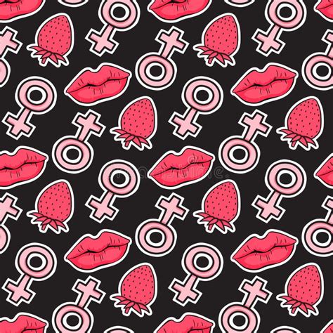 Stikers Femeninos Del Símbolo Inconsútil Del Modelo Estilo C mico