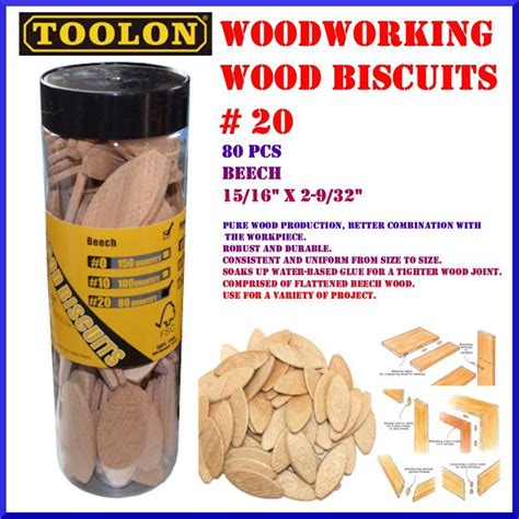 80pcs Pack Toolon Wood Biscuits 20 Woodworking Wood Biscuits