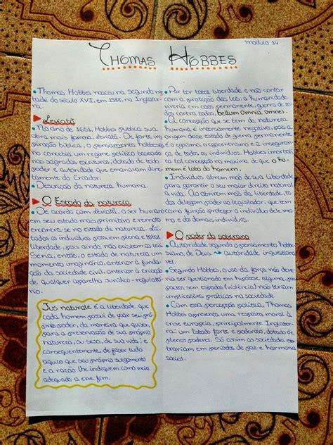 Mapa Mental De Thomas Hobbes Mema