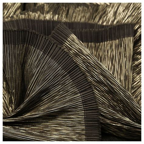 Black Gold Pleated Fabric DIY Texture Background Decorative Stripe Designer Fabric Accordion ...