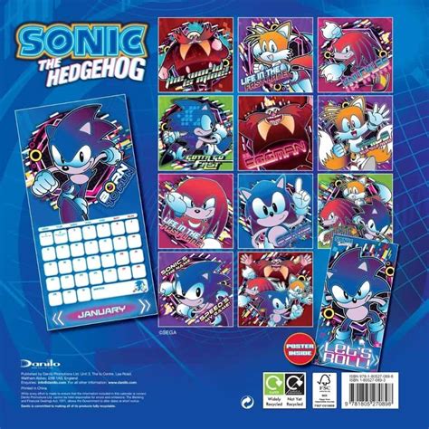 Sonic The Hedgehog Calendar Arabel Julieta