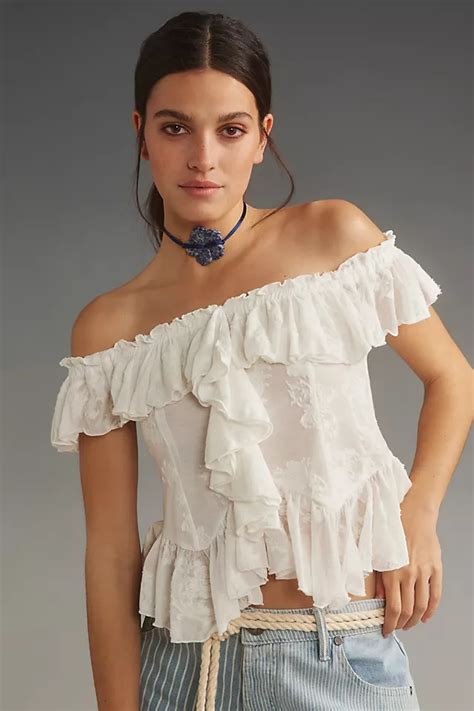 By Anthropologie Off The Shoulder Ruffled Top Anthropologie