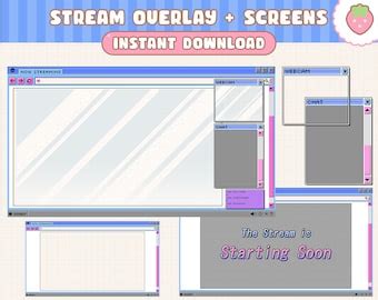 Twitch Stream Overlay Retro Windows Theme Simple Retro Kawaii