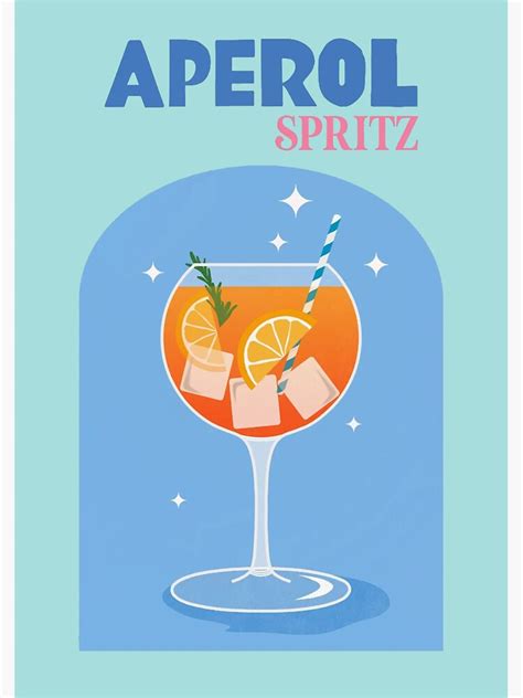 Aperol Spritz Retro Cocktail Poster Sticker For Sale By Busttedd