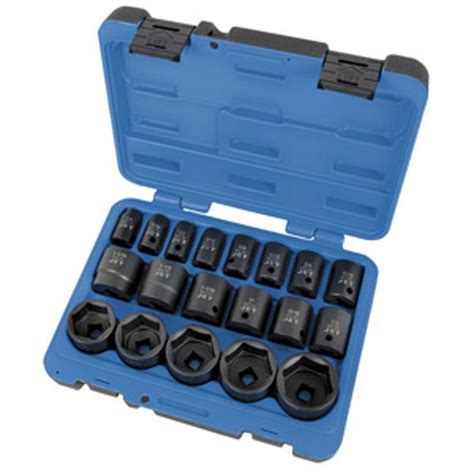 Jet 610328 19 Piece 1 2 Drive SAE Impact Socket Set 6 Point