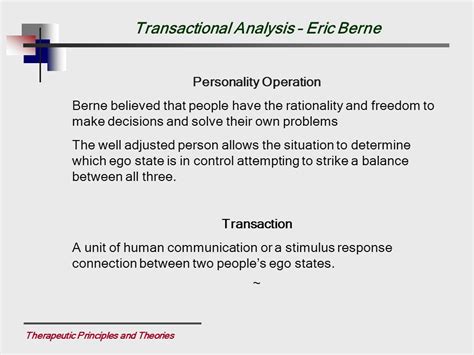 Three Ego States In Transactional Analysis Description Of