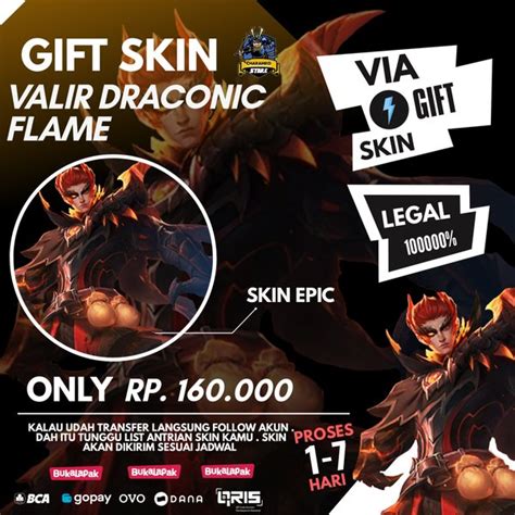 Jual Gift Skin Mobile Legend Valir Draconic Flame Di Lapak