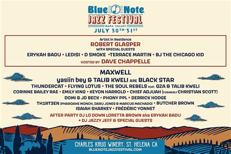 Blue Note Jazz Festival Napa 2024 Lineup Ilise Eleonora