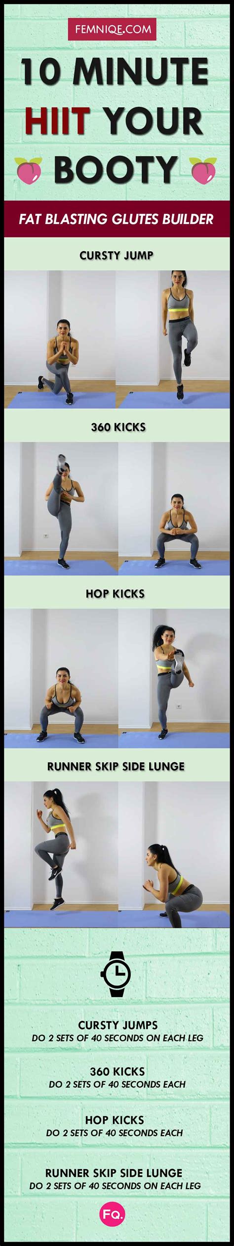 Hiit Your Butt 10 Minute Fat Blasting Glutes Builder Workout Femniqe