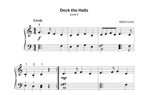 Deck The Halls Sheet Music Traditional Welsh Carol Piano Solo