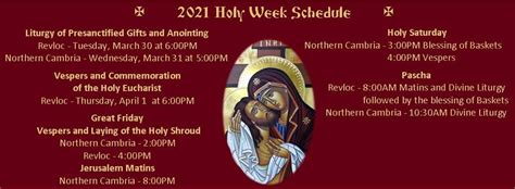 Holy Week Schedule Of Services For 2021 Saint Marys