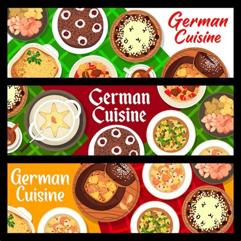 Premium Vector German Cuisine Restaurant Meals Vector Banners