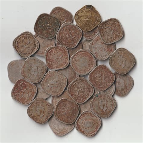 Coins Lot Of Anna George Vi King Emperor British India Coinage