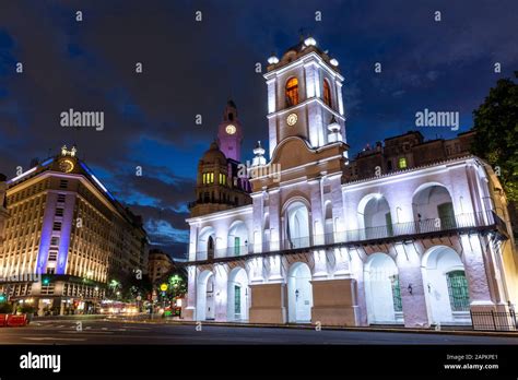 Beautiful View To Historical Buildings Around Plaza De Mayo In Central Buenos Aires Argentina