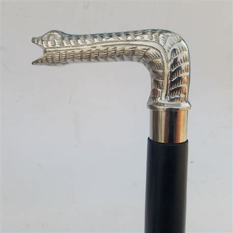 Designer Brass Snake Head Handle Walking Stick Antiqu Gem