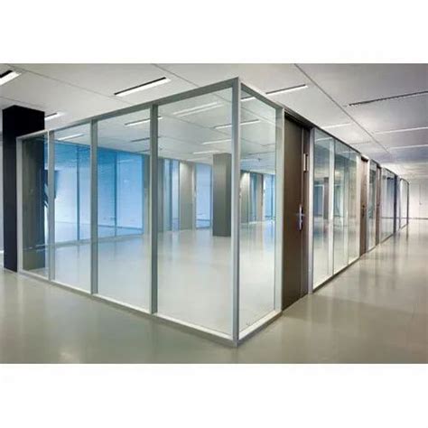 Saint Gobain Simple Aluminium Glass Partition For Office And