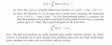 Solved An inner product for functions defined on 0 ≤ x ≤ ∞ | Chegg.com