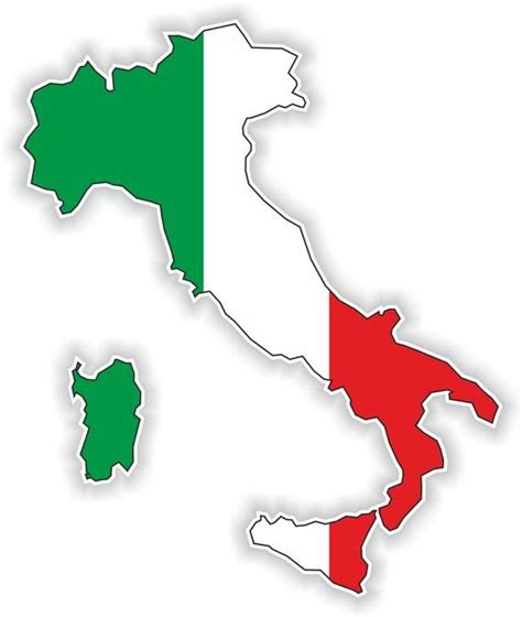 Italy Map Flag Silhouette Sticker For Laptop Book Fridge Guitar