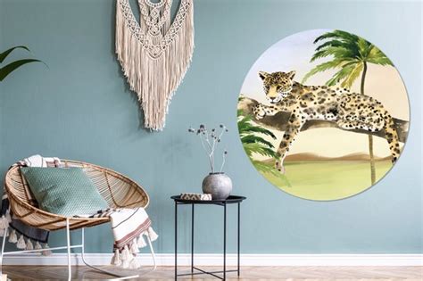 Wallcircle Muurstickers Behangcirkel Luipaard Jungle Boom