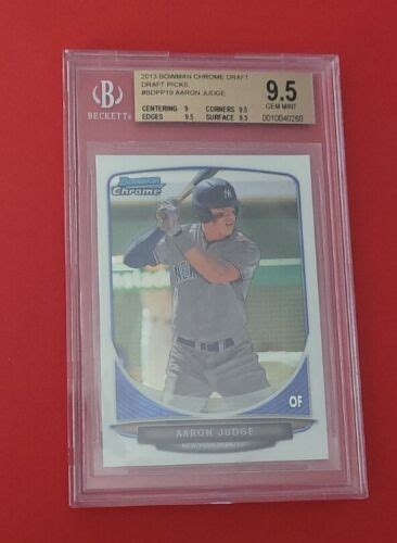 2013 Bowman Chrome Draft Baseball BDPP19 Aaron Judge BGS 9 5 Gem MINT