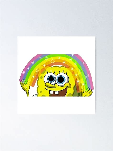 "spongebob rainbow hands sticker " Poster for Sale by thedrynoodle | Redbubble