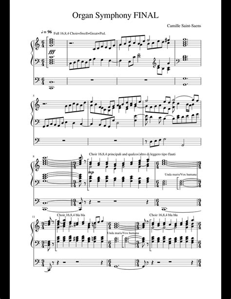 Organ Symphony Final Sheet Music For Organ Download Free In Pdf Or Midi