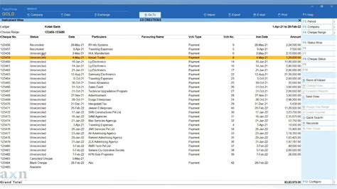 Cheque Book Management In Tally Tally Prime Tamil Axn Infotech