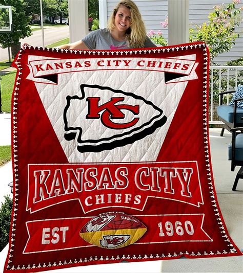 Kansas City Chiefs Quilt Blanket NFL Team Kansas City Chiefs Etsy