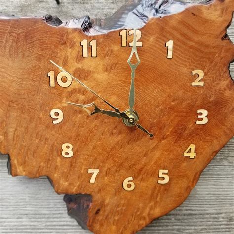 Redwood Clock Handmade Wall Hanging Rustic Wedding Gift Burl Etsy