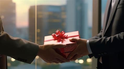 Premium Photo | Business Executives Exchanging Gifts