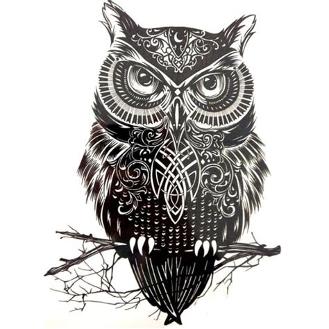 Black Owl Temporary Arm Tattoo - Tattoos For Fun