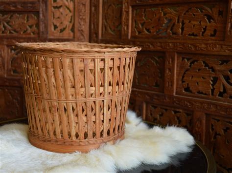 Split Bamboo Basket Woven Basket Bamboo Basket Plant - Etsy