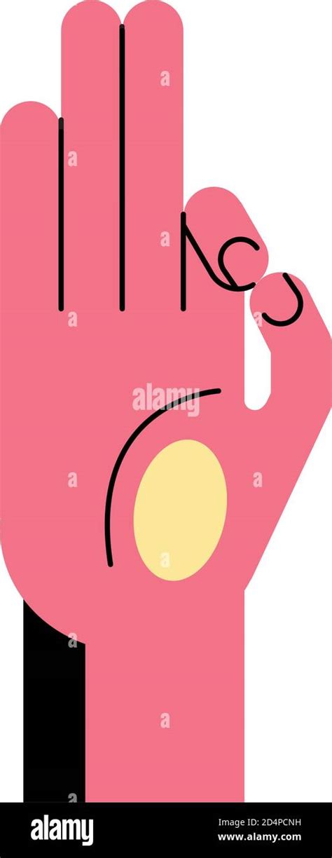 Hand Sign Language F Line And Fill Style Icon Design Of People Help And