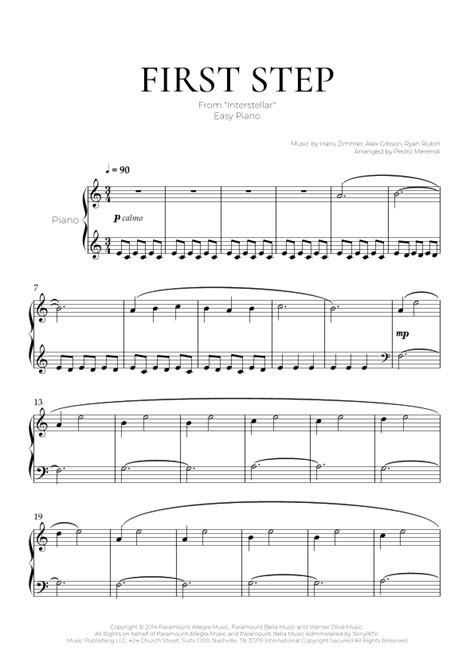 First Step Arr Pedro Merendi By Various Sheet Music For Easy Piano