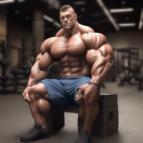 Giant Bodybuilder Big Beefy Muscles Rugged And Han