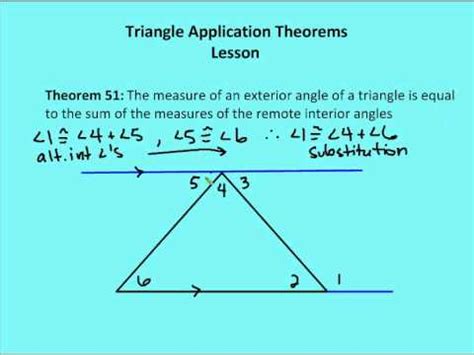 Triangle Application Theorems Lesson Youtube