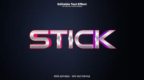 Premium Vector Stick Editable Text Effect In Modern Trend Style