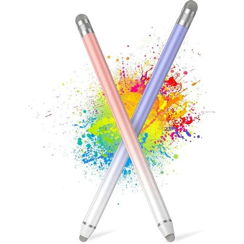 Universal Stylus Pens For Touch Screens 2 Pcs High Sensitivity Fiber Tips Compatible With