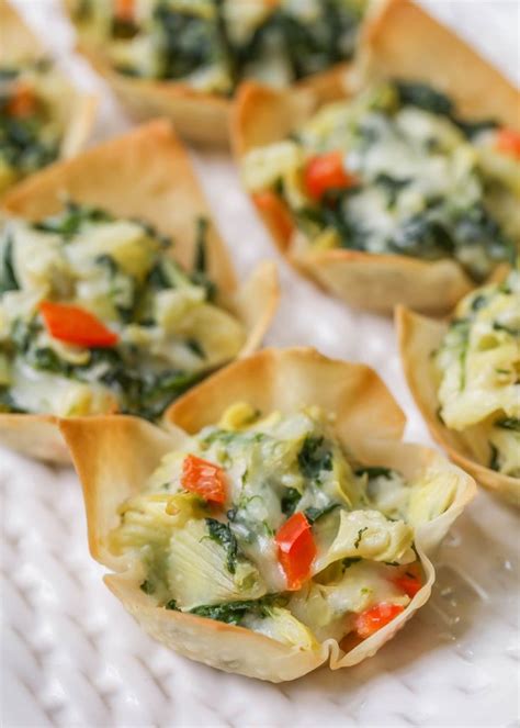 Spinach Artichoke Wontons Recipe Recipes Food Cheesy Appetizer