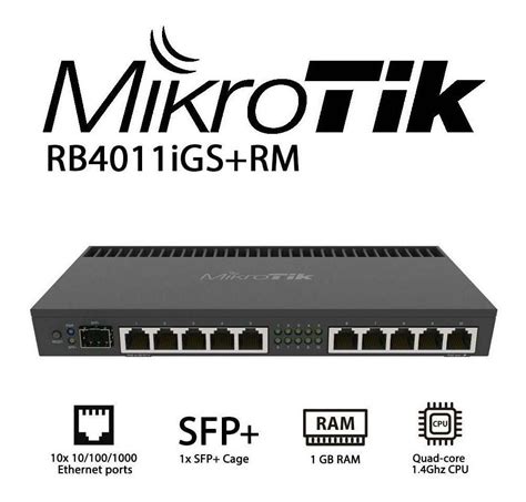 Router Mikrotik Rb4011igs Rm 10 Puertos Gigabit Sfp Os L5 TECNIT