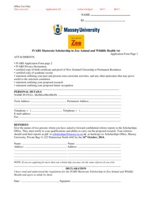 Fillable Online Massey Ac This Form Must Reach The Massey University