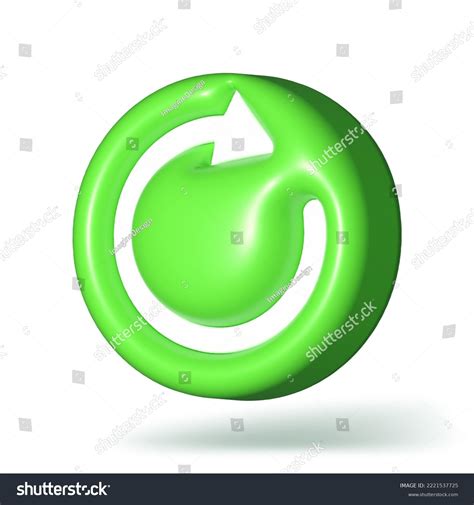 Green Round Recycle Icons 3d Rendering Stock Illustration 2221537725