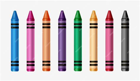 Premium Vector Crayons Set Vector Design Colorful Wax Pencils